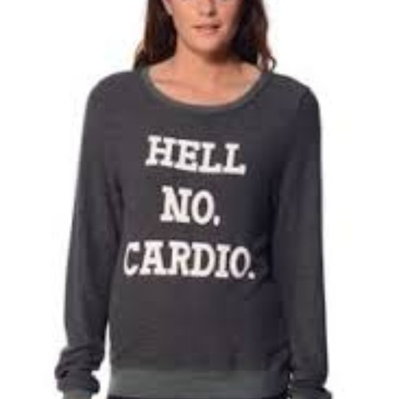 Wildfox Tops - Wildfox Couture Hell No Cardio Baggy Beach Jumper Sweatshirt